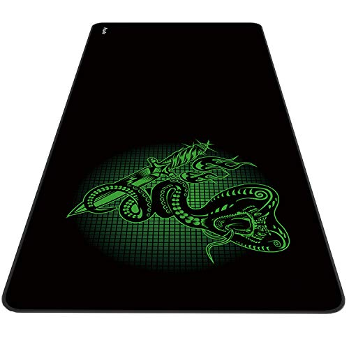 Anpollo Alfombrilla Gaming 900x400x3mm Alfombrilla Raton Ordenador XXL Alfombrilla Raton Base para Mesa Grande Negro Serpiente