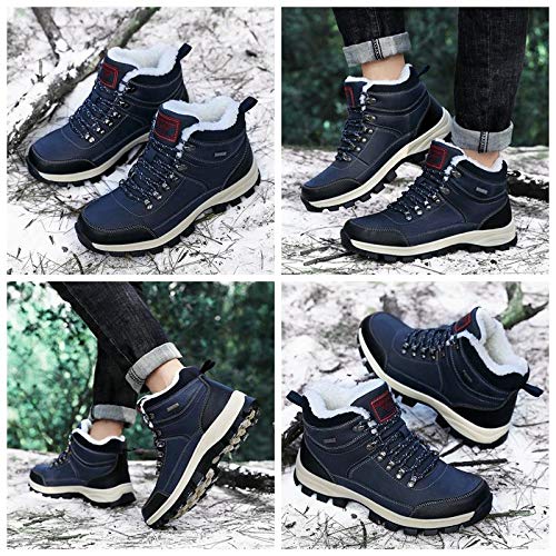 ARRIGO BELLO Hombre Botas Botines Zapatos Invierno Botas de Nieve Cálido Fur Forro Aire Libre Boots Urbano Senderismo Esquiar Caminando 41-46(Azul, Numeric_45)