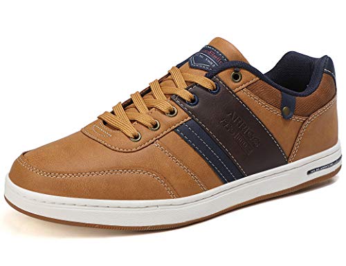 ARRIGO BELLO Zapatos Hombre Zapatillas para Vestir Casual Deportivas Confort PU Cuero Deporte Sneakers Talla 41-46(marrón,44)