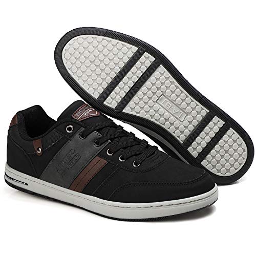 ARRIGO BELLO Zapatos Hombre Zapatillas para Vestir Casual Deportivas Confort PU Cuero Deporte Sneakers Talla 41-46(Negro,42)