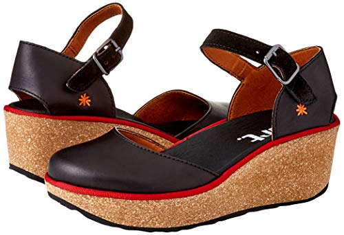 Art Parma, Sandalias con cuña Mujer, Black, 39 EU