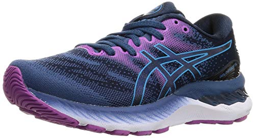 Asics Gel-Nimbus 23, Road Running Shoe Mujer, Grand Shark/Digital Aqua, 39 EU