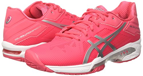 Asics Gel-Solution Speed 3, Zapatillas de Tenis Mujer, Multicolor (Rouge Red/Silver/White), 37 EU