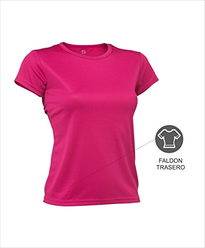 Asioka 356/16 Camiseta Técnica de Manga Corta, Mujer, Fucsia, M