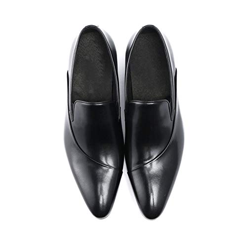 awdawd Zapatos Británicos De Hombre Zapatos De Cuero Oxford De Estilo Clásico De Charol Zapatos De Vestir Ajustados Y Resistentes A La Boca Hueca Hueca Boda Informal De La Oficina,Black-40EU