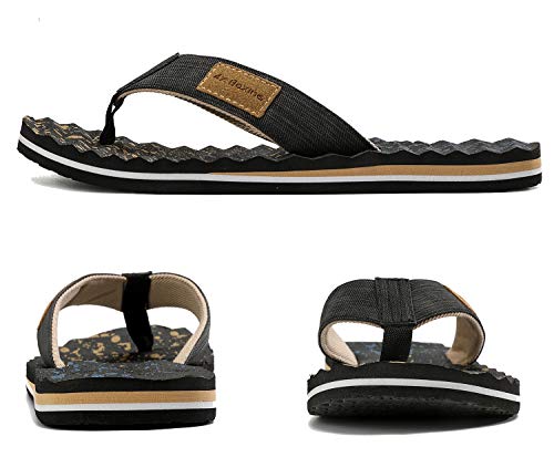 AX BOXING Chanclas Hombre Flip Flop Ondulado Sandalias Comodo Verano Für Piscina/Playa/Ducha Tamaño 41-46 (Negro, Numeric_43)