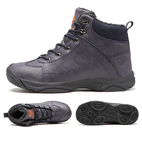 Axcone Hombre Mujer Botas de Nieve Invierno Aire Libre Zapatos Impermeable Antideslizante Calientes Botines Planas-BU38