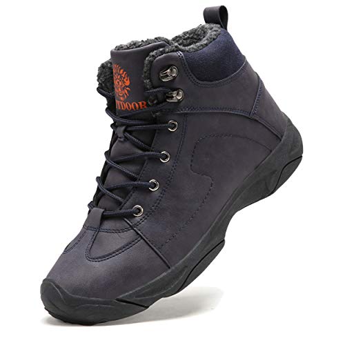 Axcone Hombre Mujer Botas de Nieve Invierno Aire Libre Zapatos Impermeable Antideslizante Calientes Botines Planas-BU38