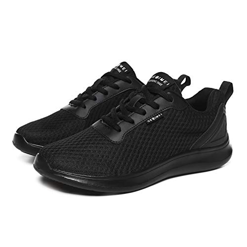 BaiMoJia Zapatillas Deportivas Hombre Zapatos Running Bambas Deporte Ligeras Verano Casual Todo Negro 45 EU