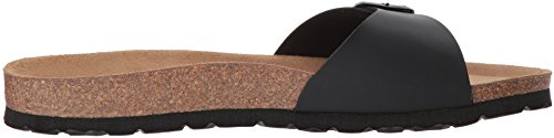 Bayton Mujeres Zephyr Punta Abierta Casual Sandalias de Cuña, Noir-Black Bottom, Talla 9