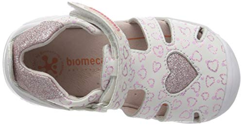 Biomecanics 202125, Sandalias Niñas, Blanco (Blanco Y Corazones (Sauvage Y Glitter) B), 22 EU