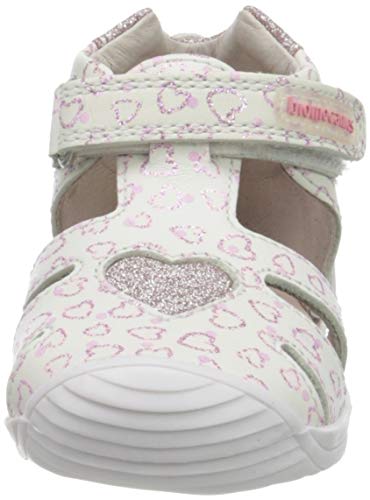 Biomecanics 202125, Sandalias Niñas, Blanco (Blanco Y Corazones (Sauvage Y Glitter) B), 22 EU