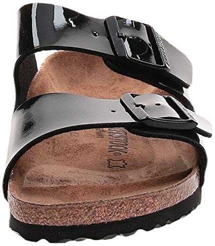 Birkenstock Arizona Birko-Flor Patent, Sandalias de Punta Descubierta Mujer, Negro (Noir Noir), 36 EU