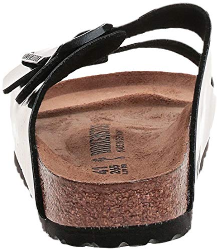 Birkenstock Arizona Birko-Flor Patent, Sandalias de Punta Descubierta Mujer, Negro (Noir Noir), 36 EU