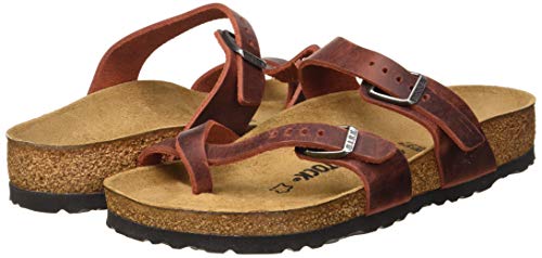 Birkenstock Passe-pouces Mayari Cuir Gras Earth Red, Sandalia Mujer, 40 EU