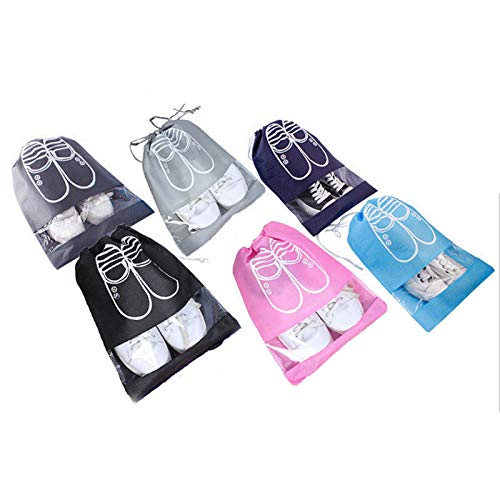 Bolsas Zapatos Viajes 10pcs Bolsa a Prueba Polvo Zapatos No Tejidas Bolsas para Zapatos para Almacenar Botas Zapatos de Viaje Bolsa de Acabado con Ventana Transparente,Multifunción(M/L)