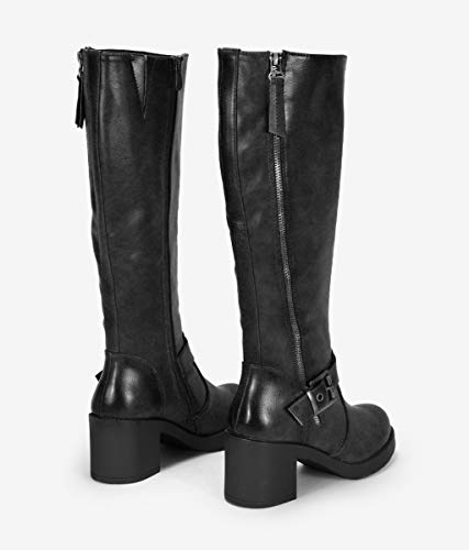 BOSANOVA Botas Altas Cuero con tacón Negro 37