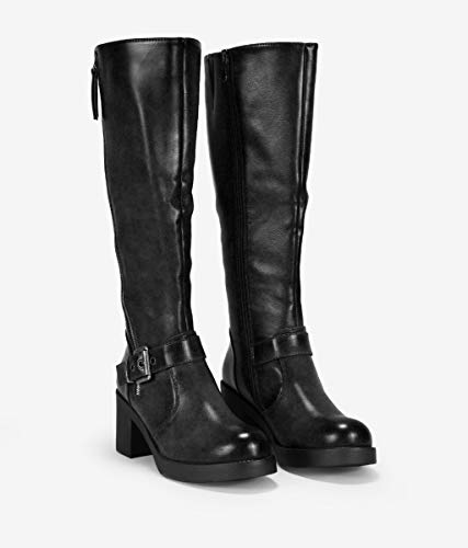 BOSANOVA Botas Altas Cuero con tacón Negro 37