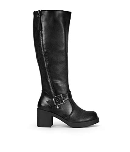 BOSANOVA Botas Altas Cuero con tacón Negro 37