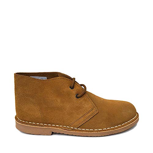 Bota Safari Hombre Piel Serraje Camel