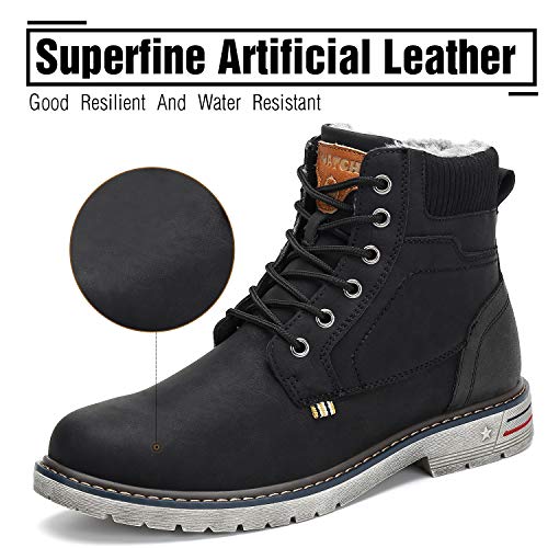 Botas de Nieve Hombre Antideslizante Invierno Botines Calientes Trekking Aire Libre Zapatos Negro 45