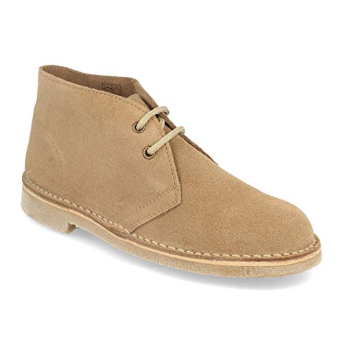 Botas Desierto Pisamierdas para Mujer con Piel Serraje, Suela Crepe Antideslizante y Cordones. Comodas, practicas e Ideales para Primavera-Verano. Talla 37 Taupe