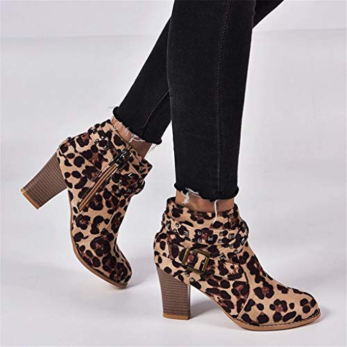 Botines Mujer Tacon Invierno Planos Tacon Ancho Piel Botas de Mujer Martin Botines Cortos Botín Elegantes Zapatos Plataforma