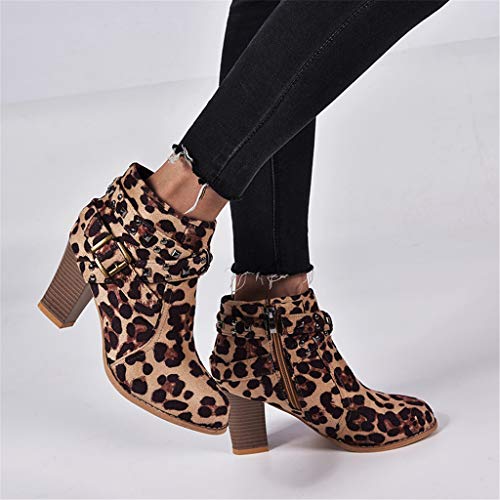 Botines Mujer Tacon Invierno Planos Tacon Ancho Piel Botas de Mujer Martin Botines Cortos Botín Elegantes Zapatos Plataforma