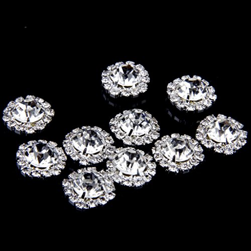 Boton De Cristal Phenovo Rhinestone Decoracion Flatback Bricolaje 15mm 10pcs Clara