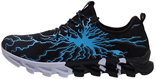 BRONAX Zapatos para Correr Hombre Zapatillas de Deportes Tenis Deportivas Running Calzado Trekking Sneakers Gimnasio Transpirables Casual Montaña Negro Azul 43