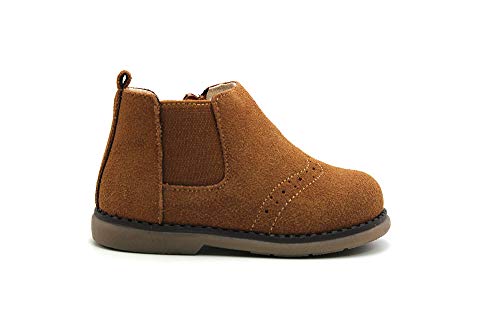 Bubble - Botas de piel camel, zapato abotinado casual Bubble Kids con cierre de cremallera y suela de goma, para: Niña color: CAMEL talla:20