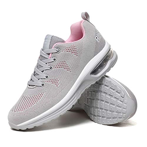 BUBUDENG Zapatillas Casual para Deporte Mujer de Senderismo para Mujer, de Malla Ligera, Transpirables, cómodas Zapatos para Caminar Mesh Running Transpirable Aumentar Más Altos Sneakers