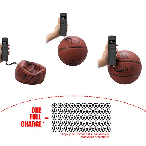 Cadrim Bomba de Bola Eléctrica, Inflador de Bola Inteligente e Inflación de Aire de Mano con 2 Agujas y 1 Boquilla para Balón Deporte Fútbol, Baloncesto, Fútbol, Voleibol, Rugby