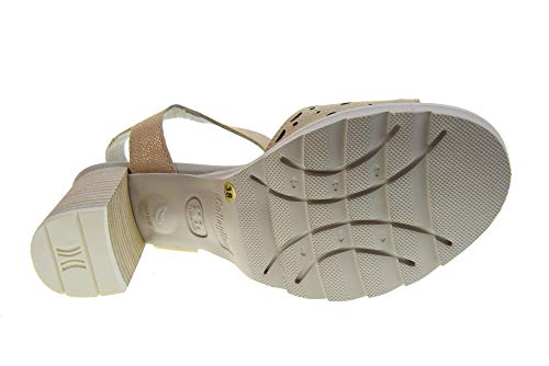 CALLAGHAN Sandalias de tacón de Zapatos de Mujer 24801 Beige Oro Talla 40 Beige/Oro