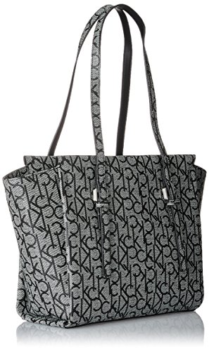 Calvin Klein - Marissa Mono Medium, Bolsos totes Mujer, Gris (Granite Monogram), 14x26x40 cm (B x H x T)