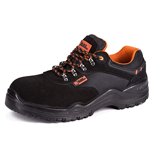 Calzado Deportivo de Seguridad S1P SRC con Puntera Ultraligera de conglomerado Zapatos de Trabajo al Tobillo de Senderismo con Suelas centrales de Kevlar 1557 Black Hammer Black Hammer (41 EU)