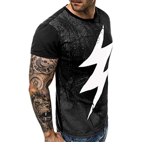 Camisetas Hombre Riou Camisa de Manga Corta con Cuello Redondo y Estampado Smiley Tops de Verano Elegante Polos de BáSica Camiseta para Hombres Diario