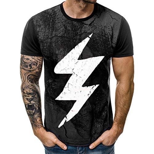 Camisetas Hombre Riou Camisa de Manga Corta con Cuello Redondo y Estampado Smiley Tops de Verano Elegante Polos de BáSica Camiseta para Hombres Diario