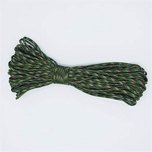 CAMPA DE CAMPING 5 metros Dia.4mm 7 stand Cores Parachute Cord Lanyard Al aire libre Camping Cuerda Escalada Equipo de senderismo Accesorios de Tienda Cuerda de senderismo ( Color : Green Camouflage )