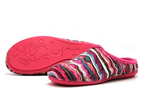 Canovas Ruiz - Zapatillas de IR por casa con talón Abierto, Plantilla Extraible, Suela de Goma, para: Mujer Color: Fuxia Talla:39