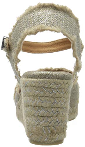 Castañer BROMELIA/6/SS20032, Sandalias con cuña Tipo Alpargatas Mujer, Plata, 39 EU