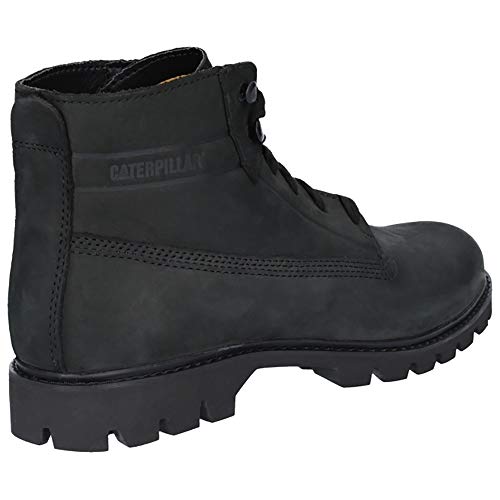 Cat Hombres Grano Entero Cuero Moderno Botas (Base) Negro - Negro, UK 10 (US 11/EU 44)