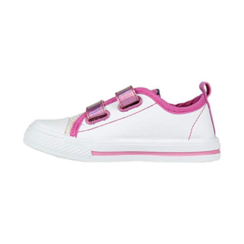 Cerdá Zapatilla Loneta Baja Minnie, Altas Niña, Blanco (Blanco, 24