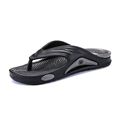 Chanclas Hombre Piscina Sandalias Verano, Zapatillas para Masaje de pies Zapatillas de Piscina Antideslizantes Unisex, Sandalia Tipo Chancla con función de Masaje Verano ( Color : Black , Size : 44 )