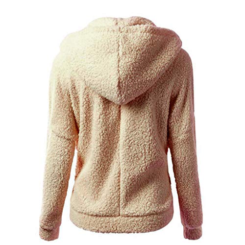 Chaqueta Mujeres de Invierno de Lana Cálida Cremallera Abrigo con Capucha Casual Suéter Abrigo de Algodón Outwear Hoodie riou