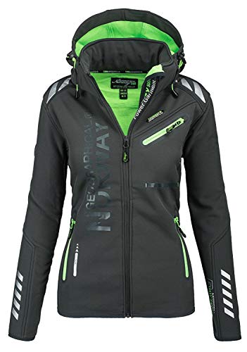 Chaqueta multifunción softshell impermeable para mujer de Geographical Norway Gris oscuro puro. XXL