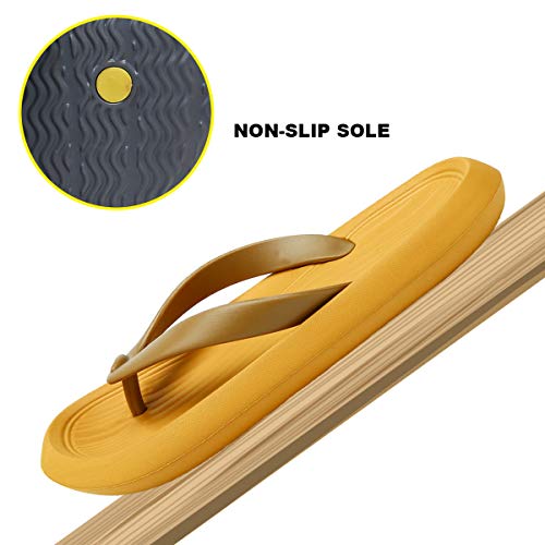 ChayChax Chanclas Hombre Mujer Verano Sandalias de Playa y Piscina Ligero Zapatillas de Ducha Antideslizante（Amarillo,38-39 EU