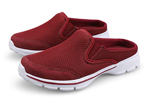 ChayChax Zapatillas de Estar por Casa para Mujer Hombre Zuecos Cómodos Suave Pantuflas de Interior Exterior Antideslizante Ligero Planos Zapatos de Casa, Rojo, 41 EU