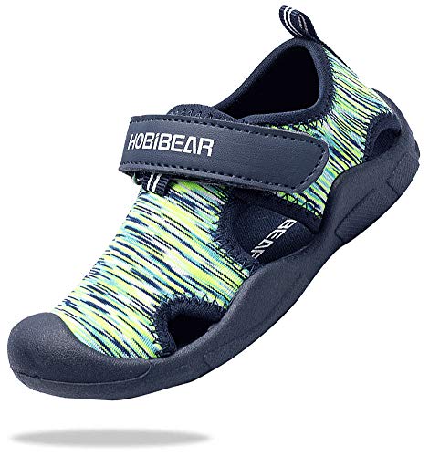 ChayChax Zapatos de Agua para Niños Sandalias con Punta Cerrada de Deportivo Secado Rápido Zapatillas de Playa Piscina Natación, Verde, 28 EU