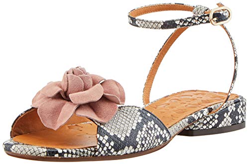 Chie Mihara Violeta36, Sandalia con Pulsera para Mujer, Beige (Mambo Natur Flor Ante Vintage Mambo Natur Flor Ante Vintage), 39 EU